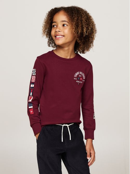FLAGS EMBROIDERED REG TEE LS