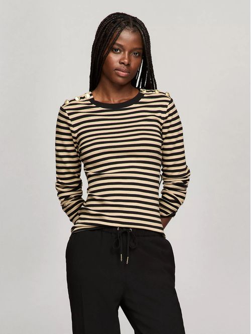 CAMISETA W SLIM LS BTTN SHOULDER TEE- TH
