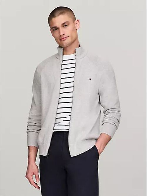 SWEATER M COTTON ZIP THROUGH TH
