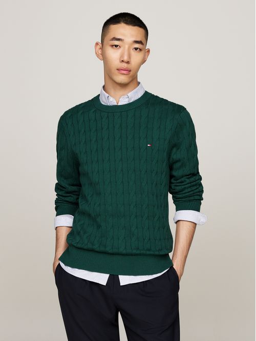 SWEATER CLASSIC COTTON CABLE CREW NECK TH