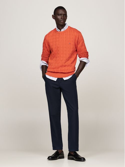 SWEATER CLASSIC COTTON CABLE CREW NECK