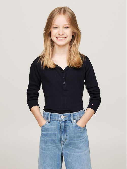 HILFIGER POINTELLE TEE LS