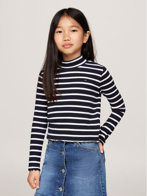 MOCK NECK RIB TOP LS