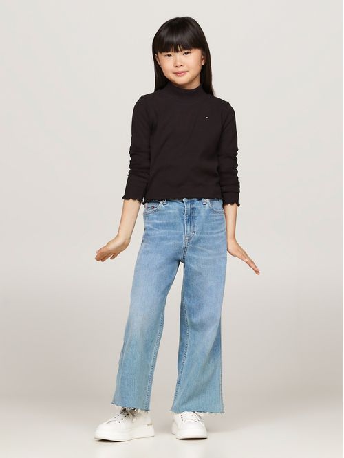 MOCK NECK RIB TOP LS
