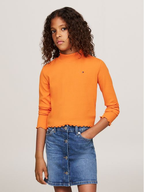 MOCK NECK RIB TOP LS