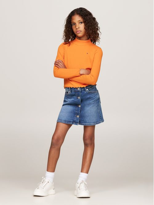 MOCK NECK RIB TOP LS