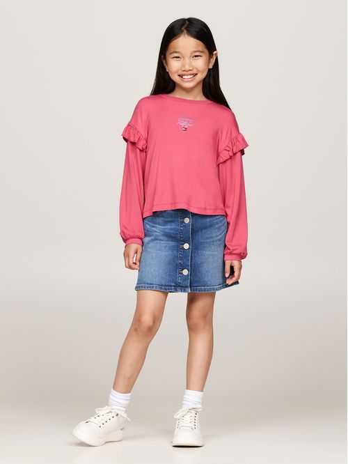 TH SCRIPT RUFFLE TEE LS