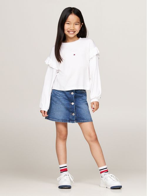 TH SCRIPT RUFFLE TEE LS