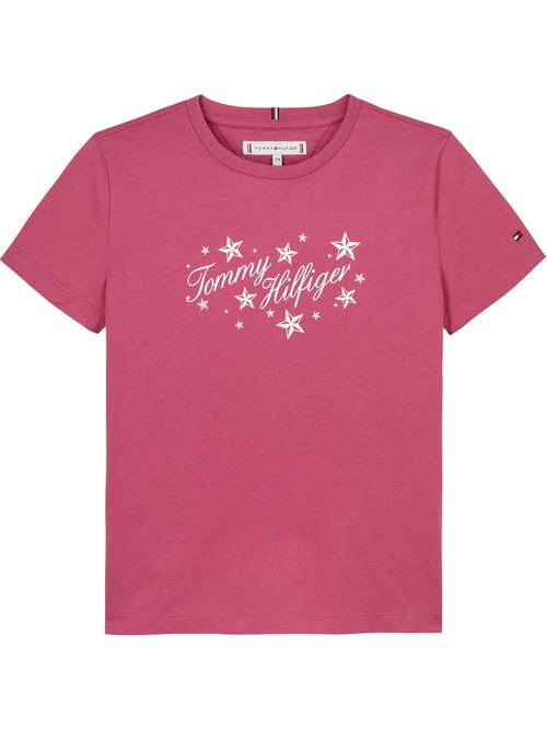TOMMY SCRIPT GLITTER TEE SS