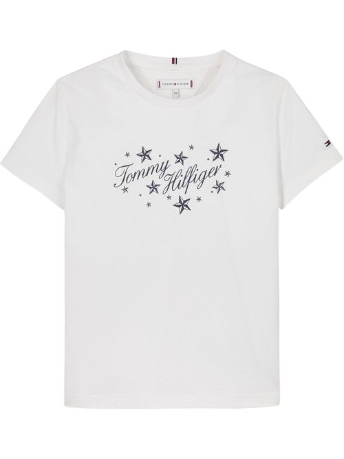TOMMY SCRIPT GLITTER TEE SS