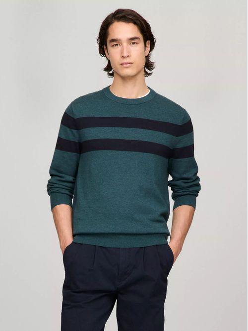 M STAMFORD STRIPE CREW NECK