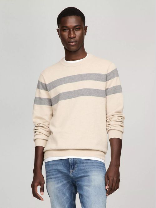 M STAMFORD STRIPE CREW NECK