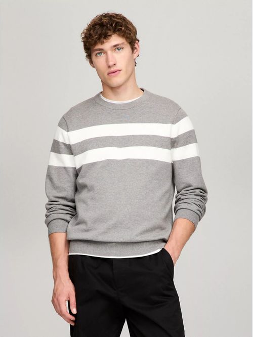M STAMFORD STRIPE CREW NECK