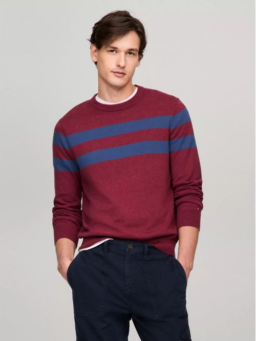 M STAMFORD STRIPE CREW NECK