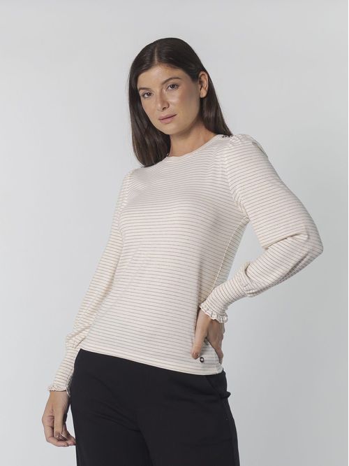 TOP L/S STR PUFF TOP