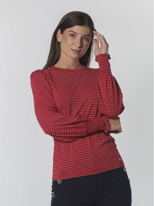 TOP L/S STR PUFF TOP