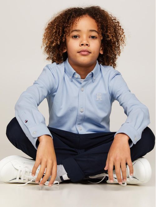 CAMISA MONOGRAM STRETCH PIQUE SHIRT L-NIÑO