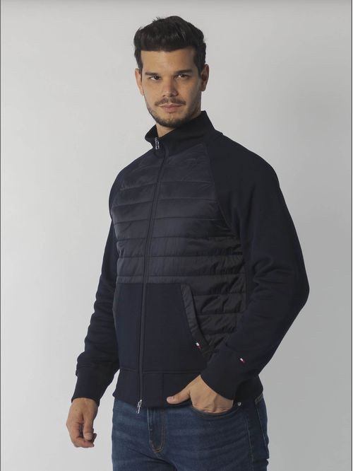 SWEATSHIRT M MIX MEDIA ZIP THRU STAND COL
