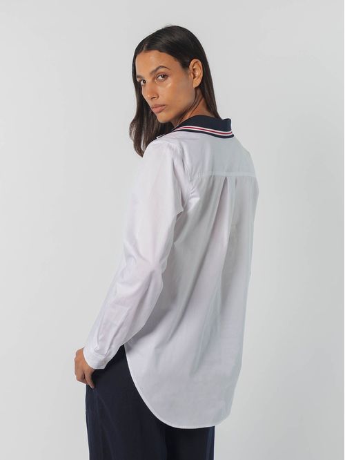 SLD TUNIC W/ KNIT COLLAR TH