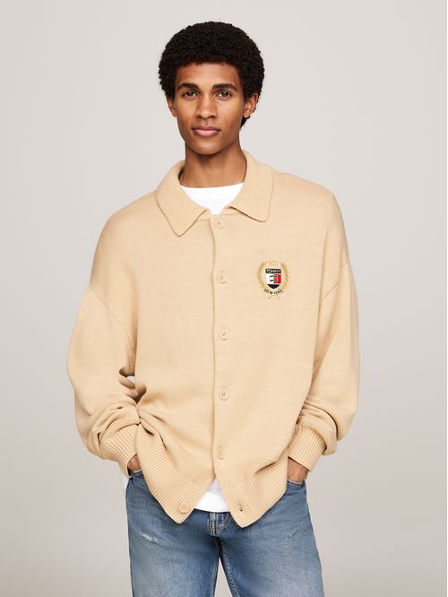 SWEATER TJM BOXY BUTTON DOWN CREST CAR