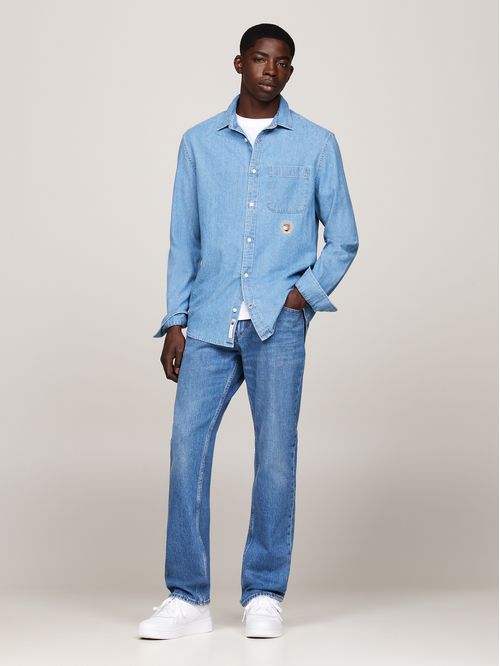 CAMISA TJM REG DENIM CREST SHIRT