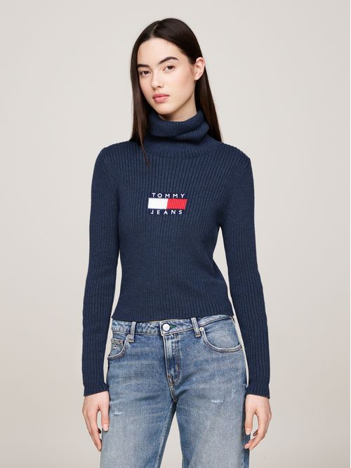SWEATER TJW MELANGE TRTLNCK FLAG SWEAT TH