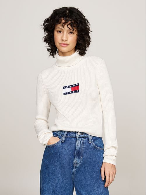 SWEATER TJW MELANGE TRTLNCK FLAG SWEAT TH