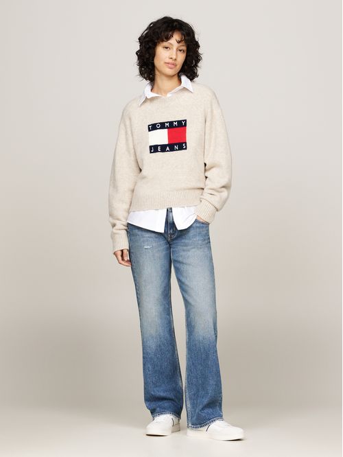 SWEATER TJW MELANGE FLAG SWEATER EXT TH