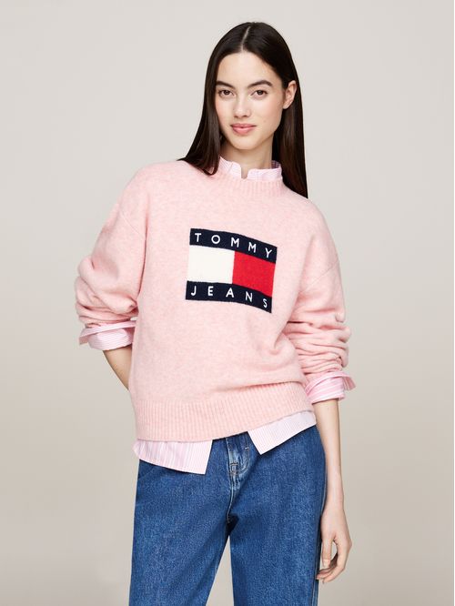 SWEATER TJW MELANGE FLAG SWEATER EXT TH