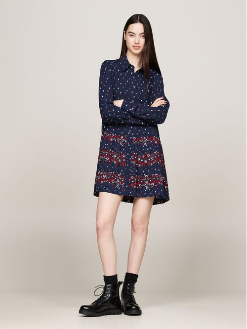 VESTIDO TJW FLORAL MIX MINI SHIRT DRES