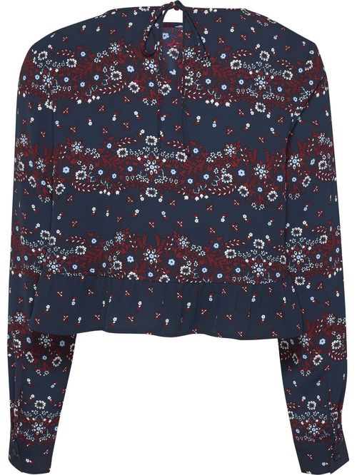 BLUSA TJW PEPLUM FLORAL MIX BLOUSE