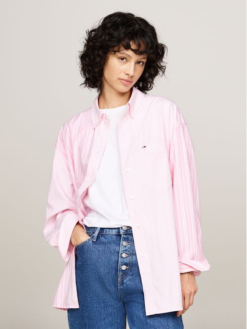 BLUSA TJW OVR STRIPE MIX ESSENTL SHI