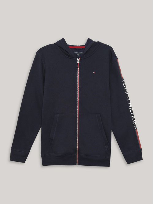 SWEATSHIRT SIGNATURE STRIPE LS ZIP HOODIE