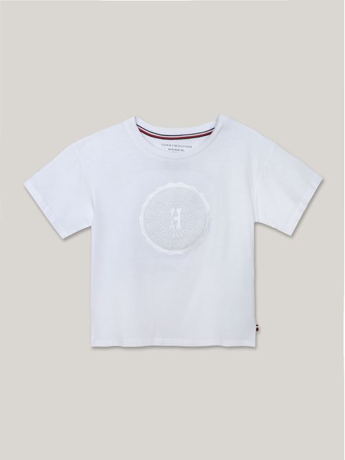 CAMISETA H EMBROIDERED CREST SS BOXY TE