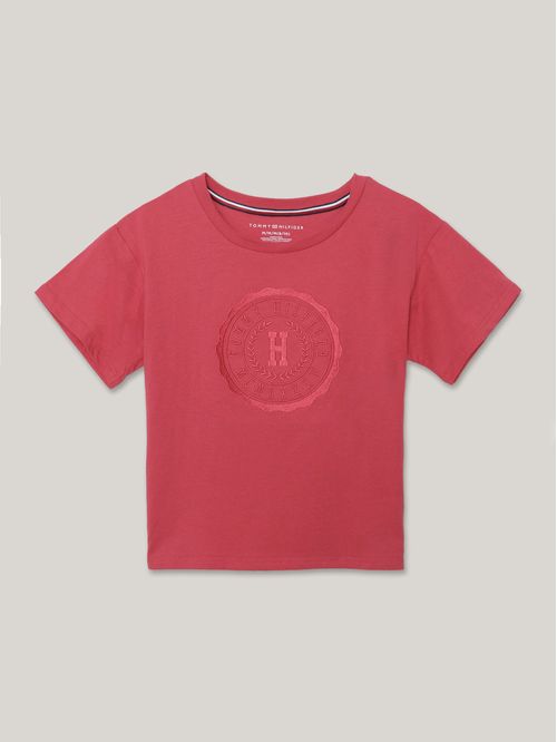 CAMISETA H EMBROIDERED CREST SS BOXY TE