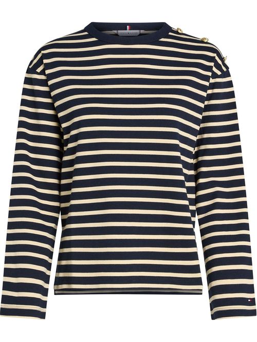 CAMISETA RLX GOLD BTN STRIPE C-NK LS