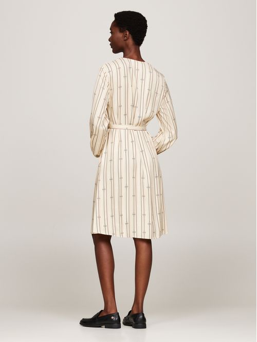 VESTIDO FLUID VIS GATHERED BELTED DRES