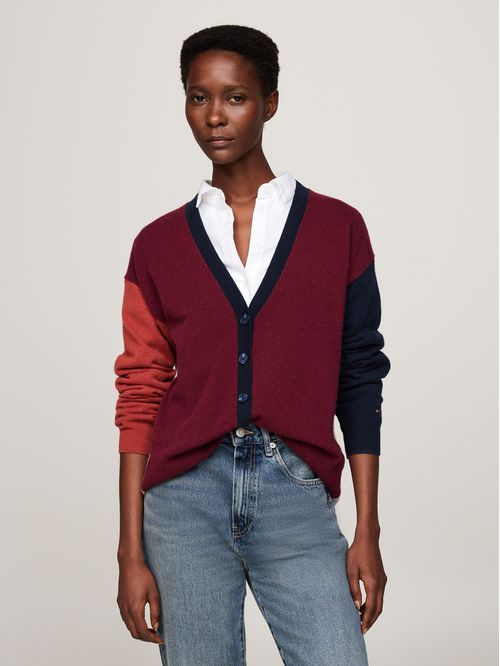 SWEATER WOOL CASH COL BLOCK CARDIGAN