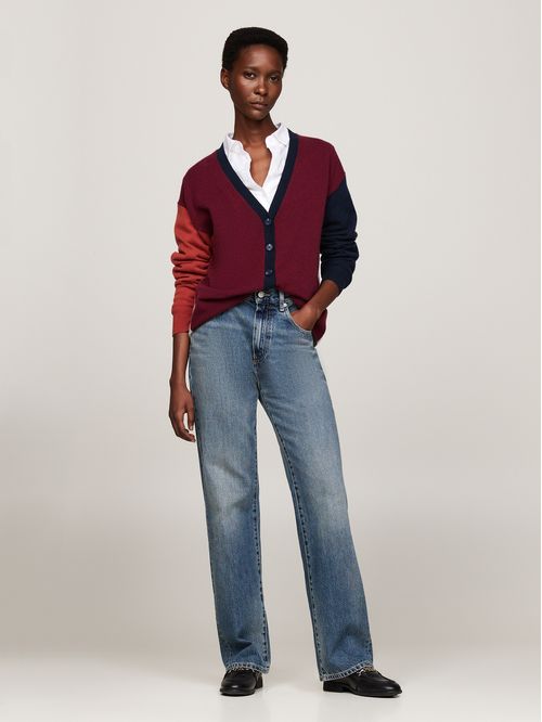 SWEATER WOOL CASH COL BLOCK CARDIGAN