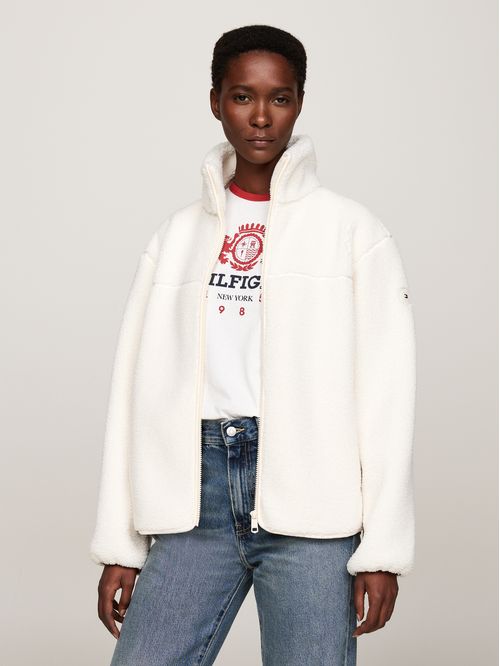 CASACA REG TEDDY ZIP UP JACKET