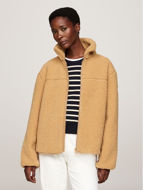 CASACA REG TEDDY ZIP UP JACKET