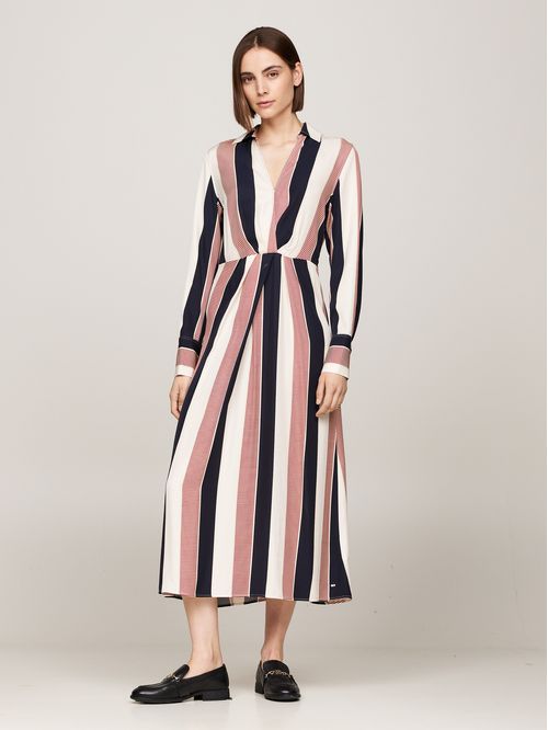 VESTIDO GLOBAL STP VIS DRAPED MIDI DRE