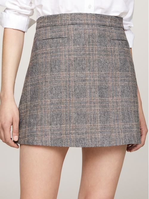 FALDA WOOL MIX CHECK MINI SKIRT