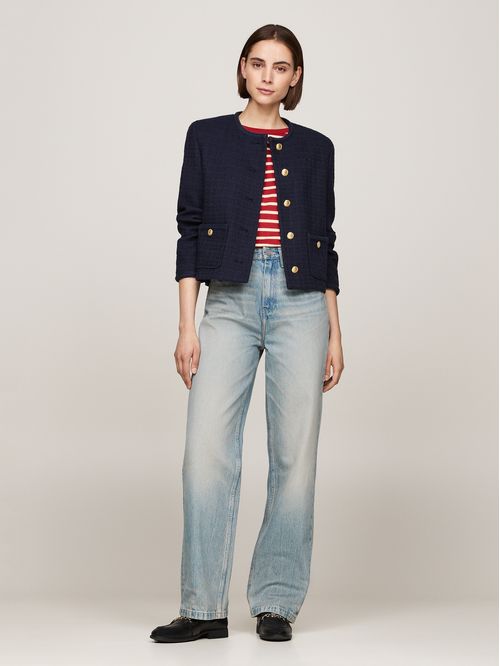 SACO TWEED CO MIX CREW NECK JACKET
