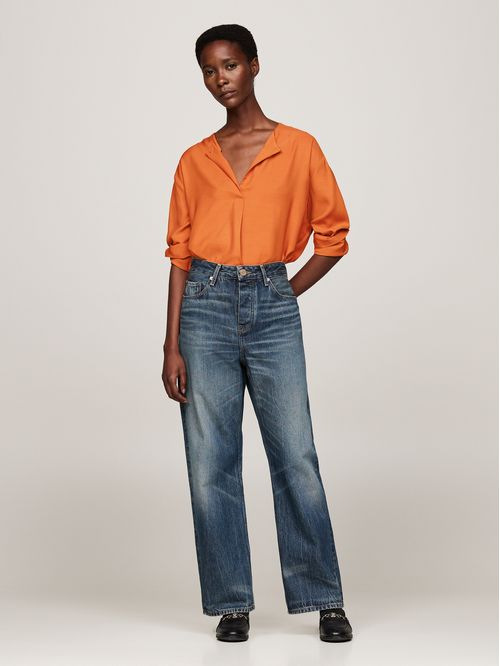 BLUSA FLUID VISCOSE V-NECK RLXD BLOU
