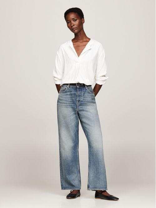 BLUSA FLUID VISCOSE V-NECK RLXD BLOU