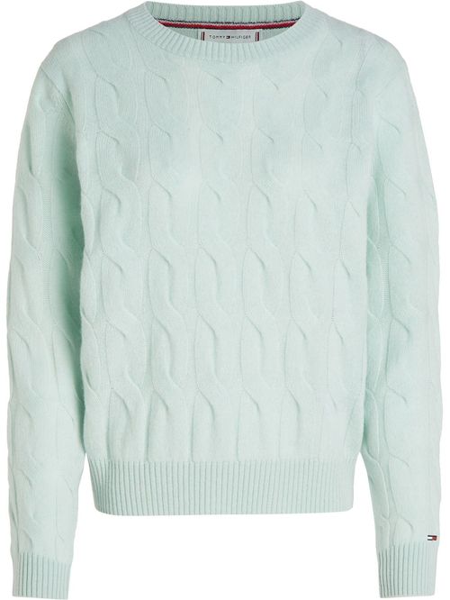SWEATER SOFT WOOL CABLE C-NK