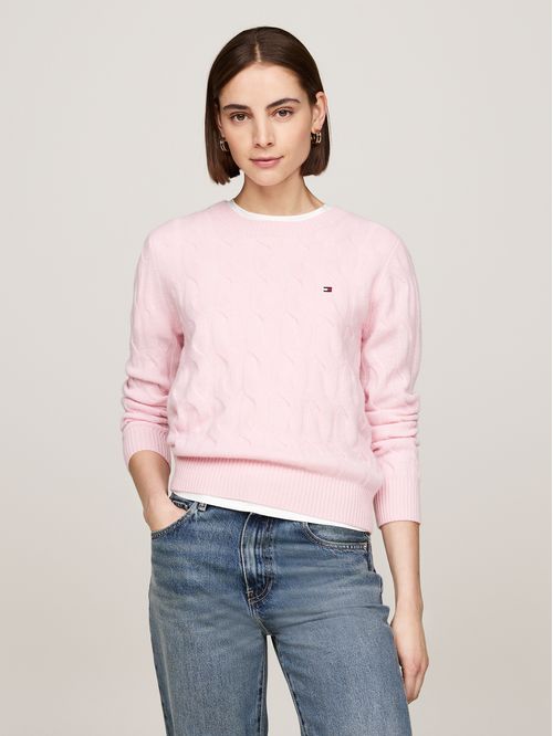 SWEATER SOFT WOOL CABLE C-NK