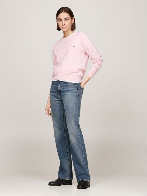 SWEATER SOFT WOOL CABLE C-NK