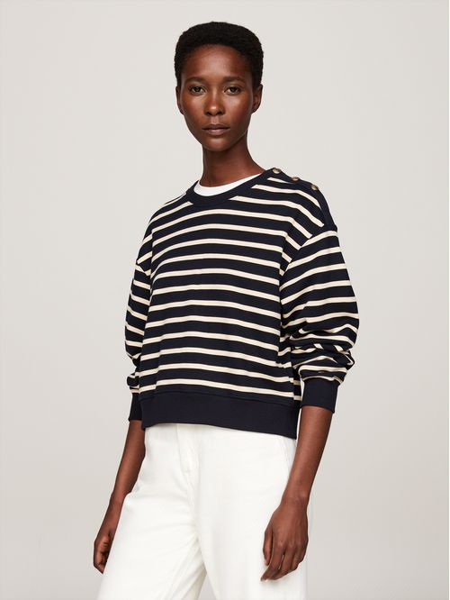 SWEATSHIRT REG GOLD BTN C-NK SWEATSHIRT